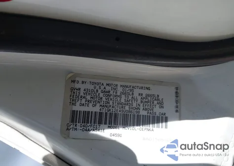 1995 Toyota Camry Le z USA, uszkodzony, nr VIN 4T1GK12E4SU086198